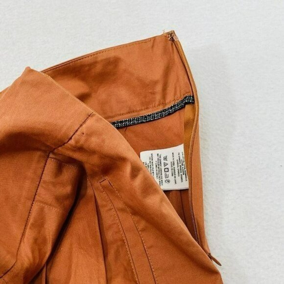 Anthropologie Cartonnier Mom Pants Chino Women Size 6 Orange Pumpkin Buckle Belt - Picture 6 of 8